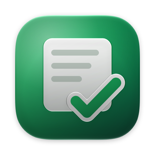 Shop Effective app icon: a white list with a green check mark on a green tile